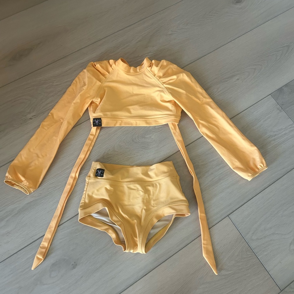 Chic Yellow Two-Piece Dance Leotard